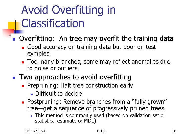 Chapter 4 Classification and Scoring UIC CS 594