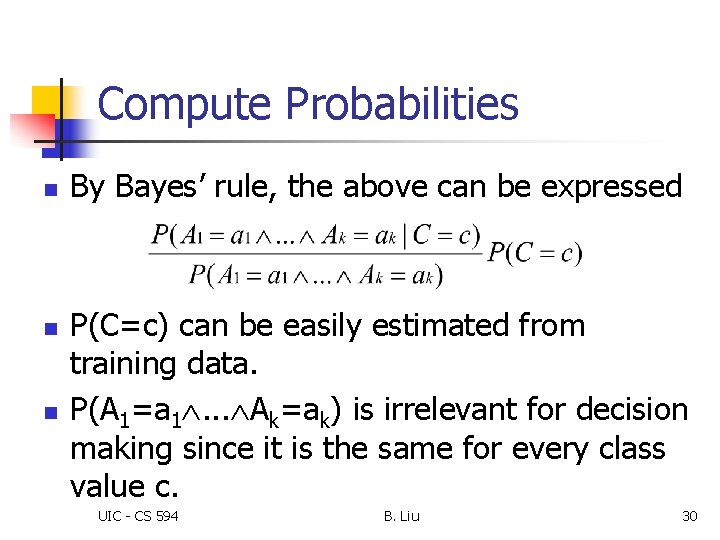 Chapter 4 Classification and Scoring UIC CS 594