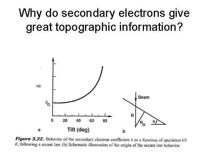 Why do secondary electrons give great topographic information? 