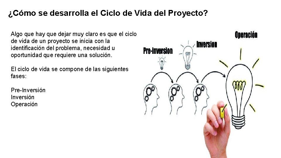 ¿Cómo se desarrolla el Ciclo de Vida del Proyecto? Algo que hay que dejar