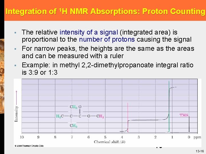 Integration of 1 H NMR Absorptions: Proton Counting § § § The relative intensity