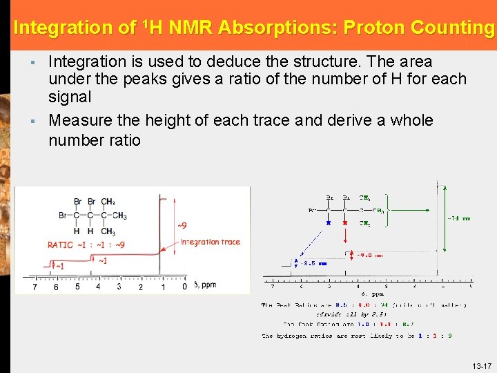 Integration of 1 H NMR Absorptions: Proton Counting § § Integration is used to