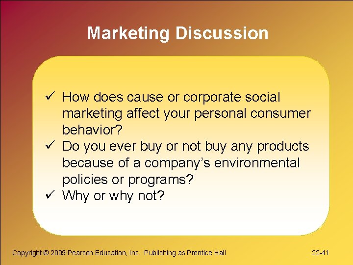 Marketing Discussion ü How does cause or corporate social marketing affect your personal consumer