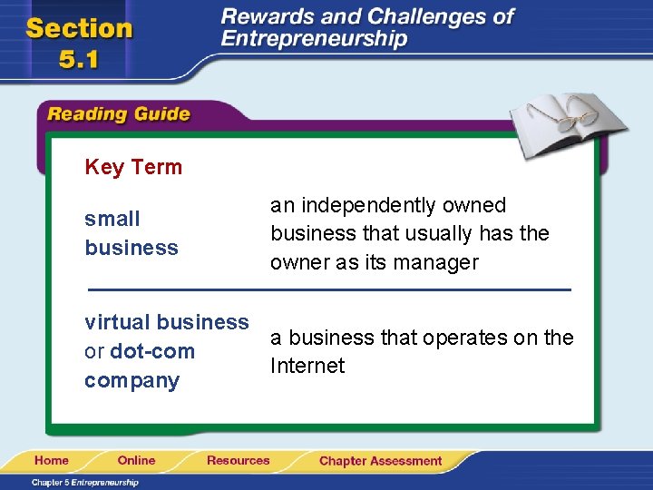 Key Term small business an independently owned business that usually has the owner as Key Term small business an independently owned business that usually has the owner as