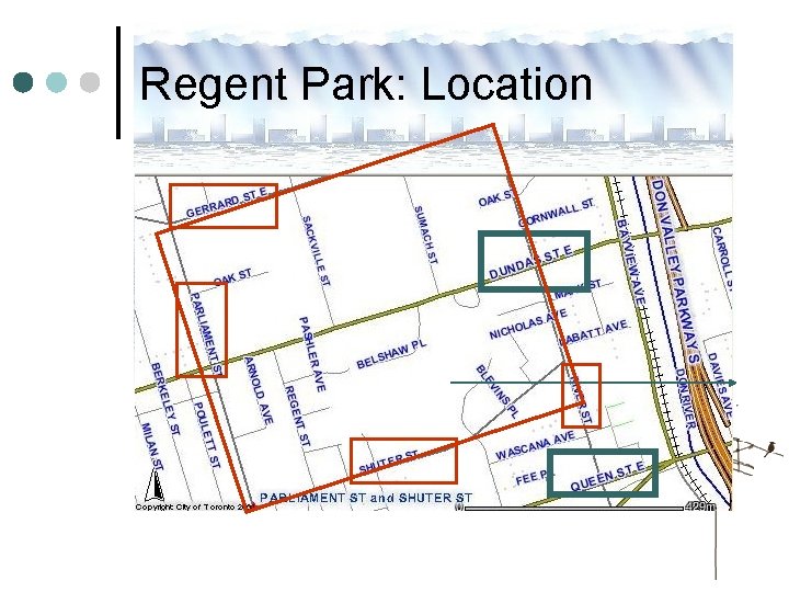 Regent Park: Location Regent Park: Location