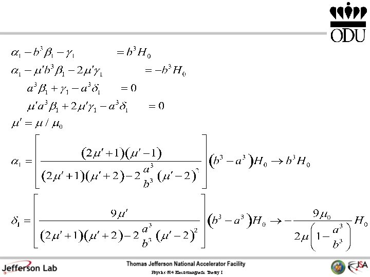 Physics 604 Electromagnetic Theory I 