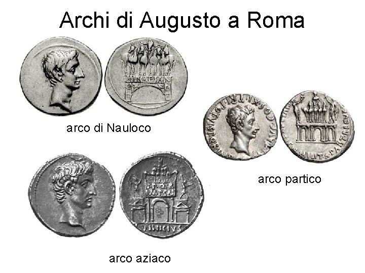 Archi di Augusto a Roma arco di Nauloco arco partico arco aziaco 