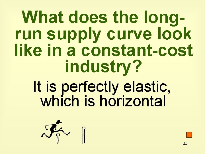 What does the longrun supply curve look like in a constant-cost industry? It is