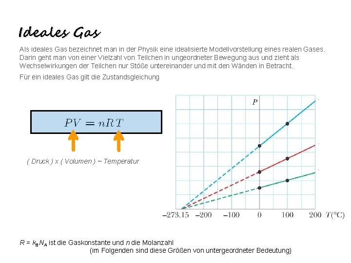 Ideales Gas Als ideales Gas bezeichnet man in der Physik eine idealisierte Modellvorstellung eines