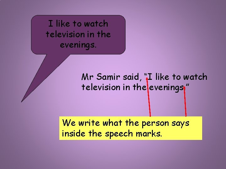 I like to watch television in the evenings. Mr Samir said, “I like to