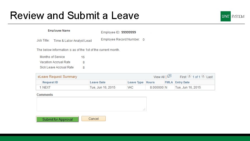 Review and Submit a Leave 