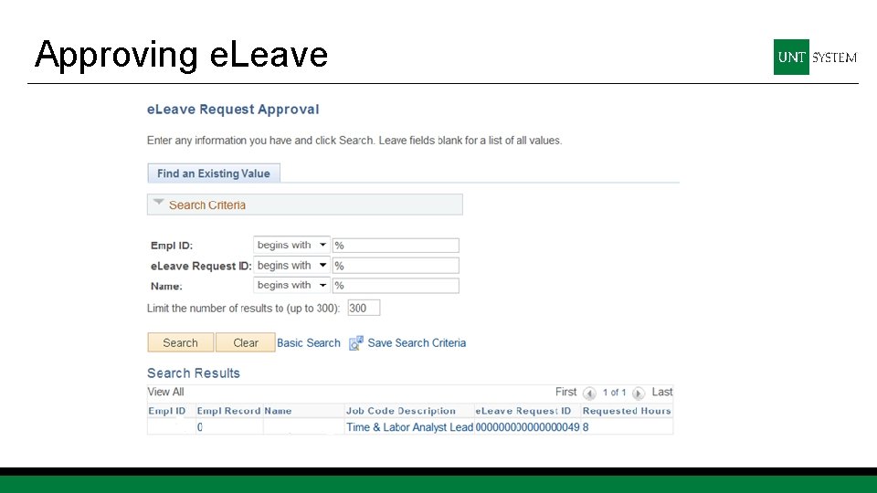 Approving e. Leave 