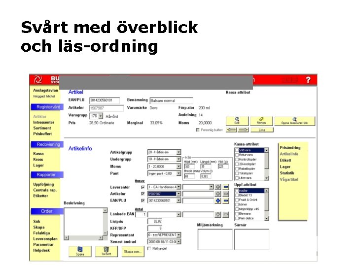 Svårt med överblick och läs-ordning 