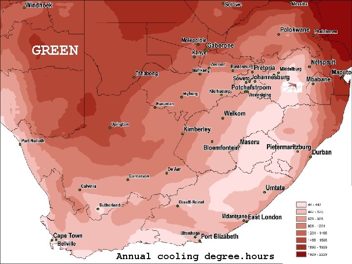 Norms and standards - green GREEN 6 Annual cooling degree. hours Norms and standards - green GREEN 6 Annual cooling degree. hours