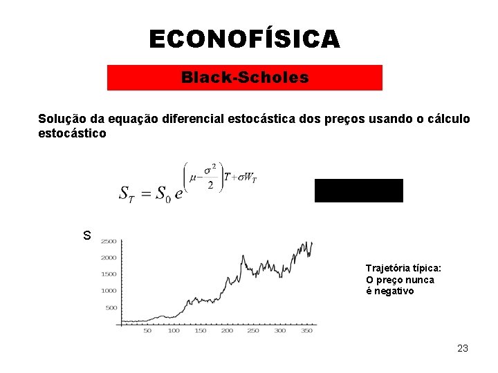 ECONOFÍSICA Black-Scholes Solução da equação diferencial estocástica dos preços usando o cálculo estocástico S