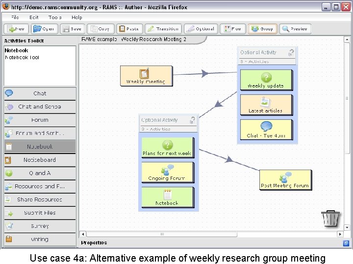 Use case 4 a: Alternative example of weekly research group meeting Use case 4 a: Alternative example of weekly research group meeting