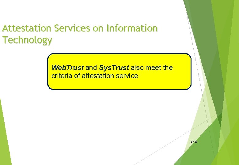 Attestation Services on Information Technology Web. Trust and Sys. Trust also meet the criteria