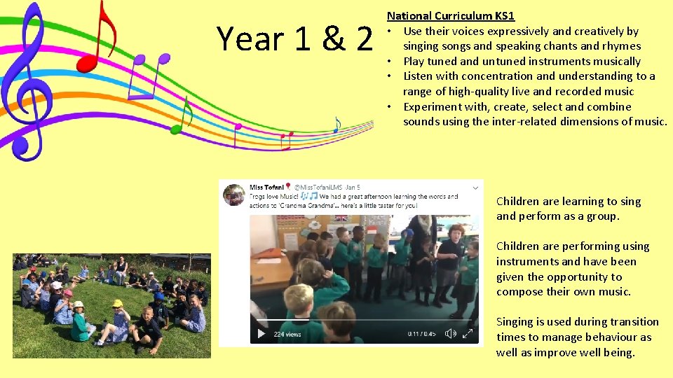 Year 1 & 2 National Curriculum KS 1 • Use their voices expressively and