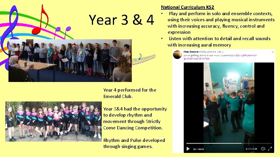 Year 3 & 4 National Curriculum KS 2 • Play and perform in solo