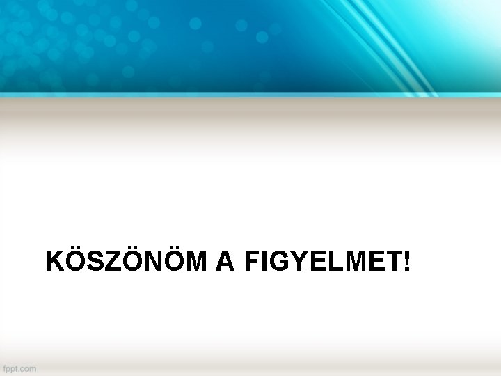 KÖSZÖNÖM A FIGYELMET! 