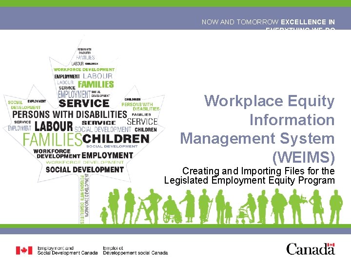 1 NOW AND TOMORROW EXCELLENCE IN EVERYTHING WE DO Workplace Equity Information Management System
