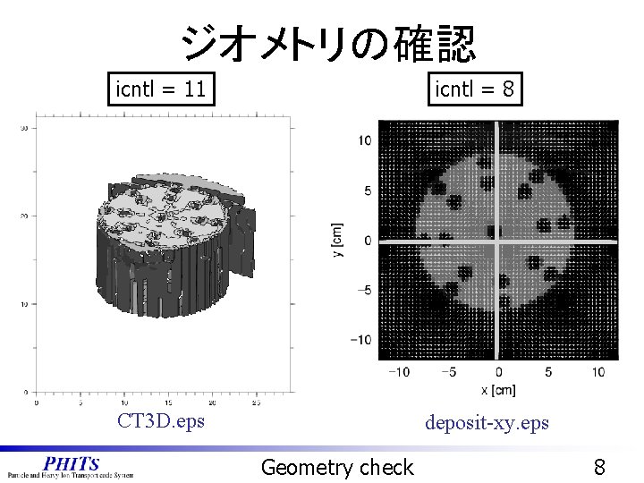 ジオメトリの確認 icntl = 11 icntl = 8 CT 3 D. eps deposit-xy. eps Geometry
