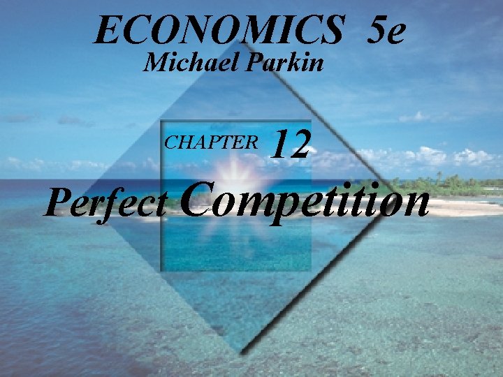 ECONOMICS 5 e Michael Parkin CHAPTER 12 Perfect Competition 