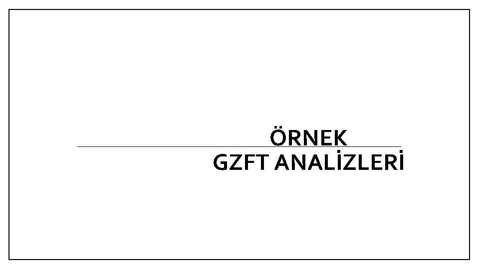 ÖRNEK GZFT ANALİZLERİ 