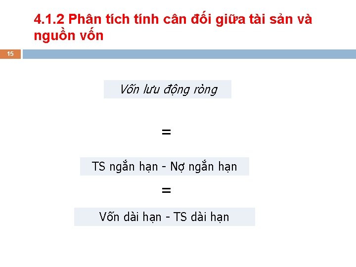 4. 1. 2 Phân tích tính cân đối giữa tài sản và nguồn vốn