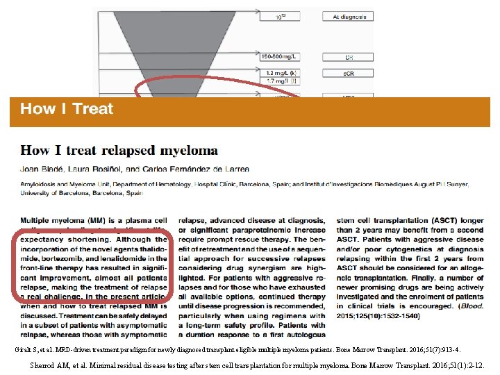 Giralt S, et al. MRD-driven treatment paradigm for newly diagnosed transplant eligible multiple myeloma