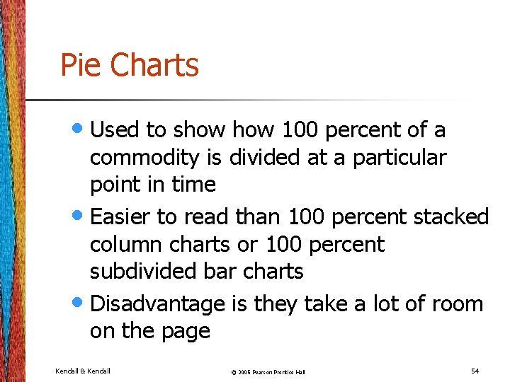 Pie Charts • Used to show 100 percent of a commodity is divided at