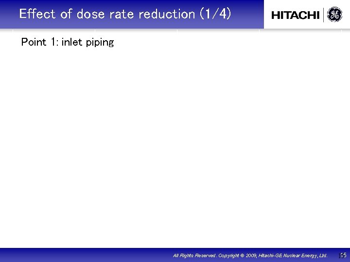 　Effect of dose rate reduction (1/4) Point 1: inlet piping ※ この資料の複写、第 3者への公開を固く禁じます。 All