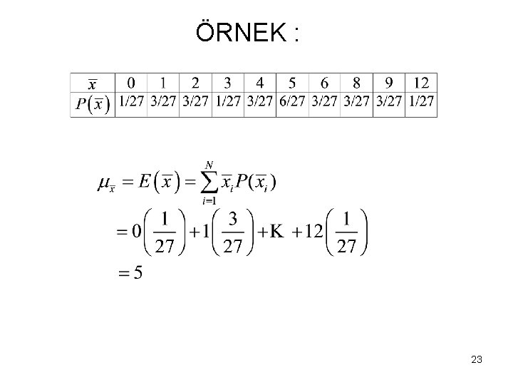 ÖRNEK : 23 