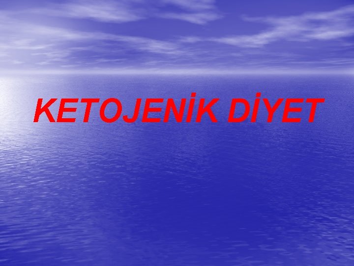 KETOJENİK DİYET 