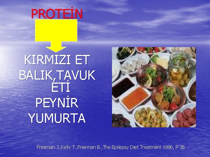 PROTEİN KIRMIZI ET BALIK, TAVUK ETİ PEYNİR YUMURTA Freeman J. , Kelly T. ,