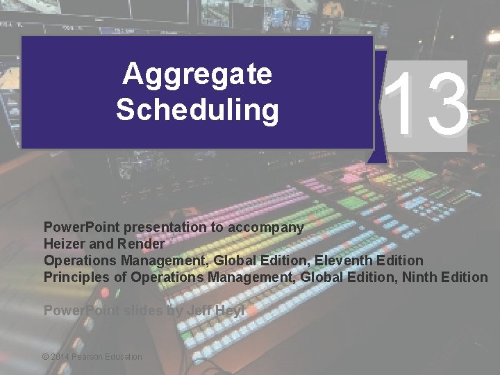 Aggregate Scheduling 13 Power. Point presentation to accompany Heizer and Render Operations Management, Global