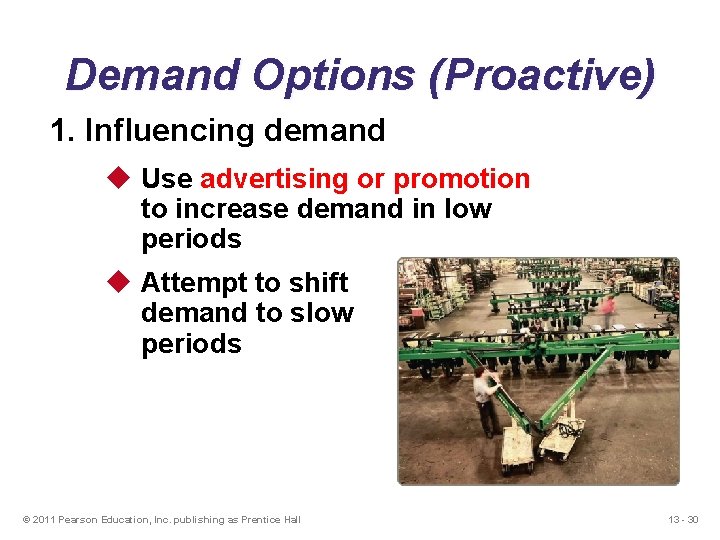 Demand Options (Proactive) 1. Influencing demand u Use advertising or promotion to increase demand