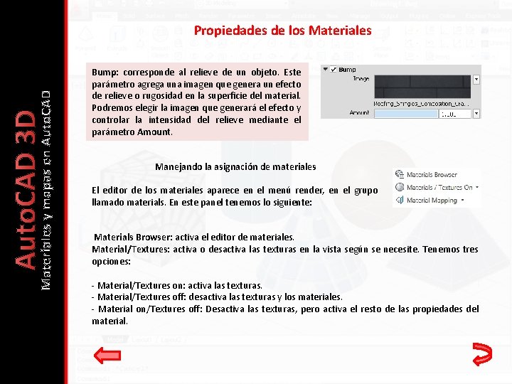 Auto. CAD 3 D Materiales y mapas en Auto. CAD Propiedades de los Materiales