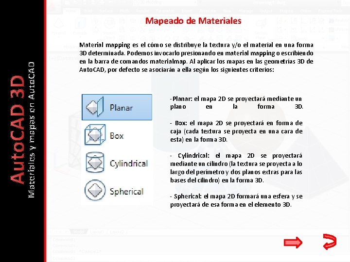 Auto. CAD 3 D Materiales y mapas en Auto. CAD Mapeado de Materiales Material