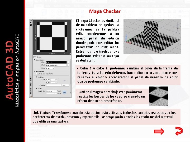 Auto. CAD 3 D Materiales y mapas en Auto. CAD Mapa Checker El mapa