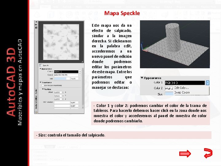 Auto. CAD 3 D Materiales y mapas en Auto. CAD Mapa Speckle Este mapa