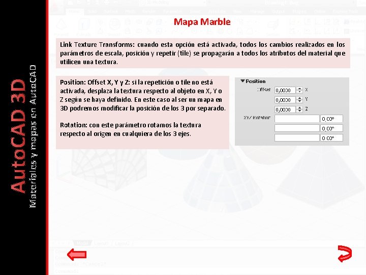 Auto. CAD 3 D Materiales y mapas en Auto. CAD Mapa Marble Link Texture