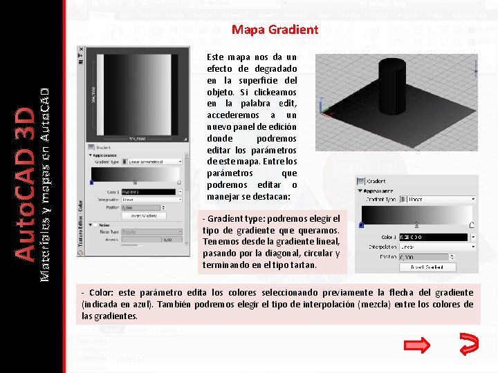 Auto. CAD 3 D Materiales y mapas en Auto. CAD Mapa Gradient Este mapa