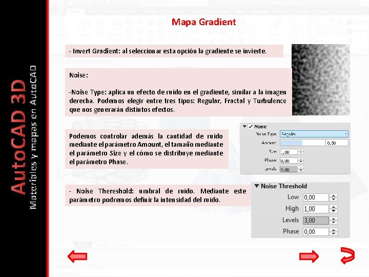 Mapa Gradient Auto. CAD 3 D Materiales y mapas en Auto. CAD - Invert