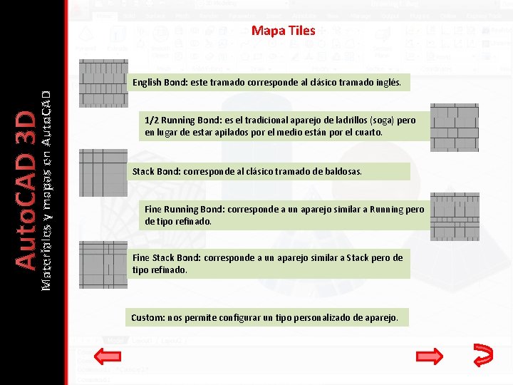 Mapa Tiles Auto. CAD 3 D Materiales y mapas en Auto. CAD English Bond: