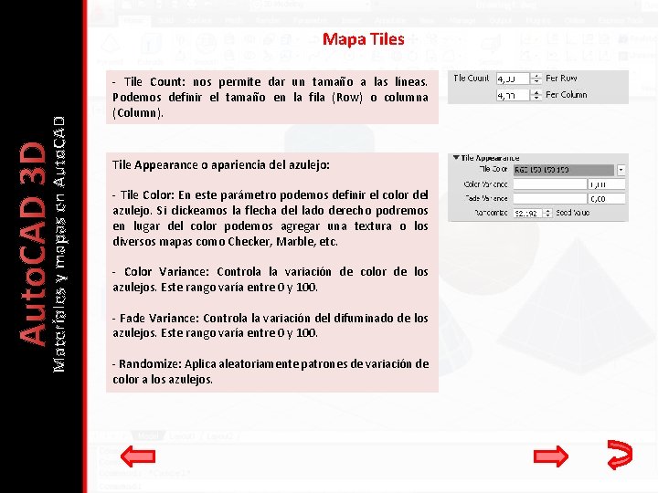 Auto. CAD 3 D Materiales y mapas en Auto. CAD Mapa Tiles - Tile