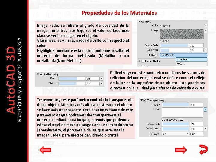Auto. CAD 3 D Materiales y mapas en Auto. CAD Propiedades de los Materiales