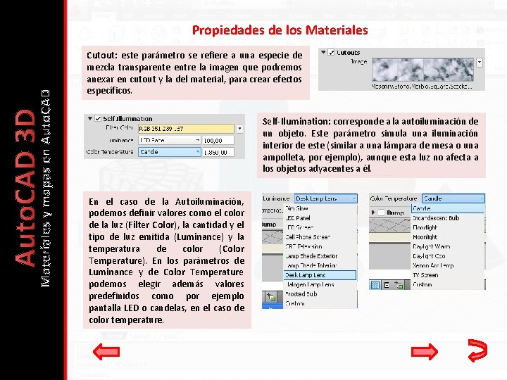 Auto. CAD 3 D Materiales y mapas en Auto. CAD Propiedades de los Materiales