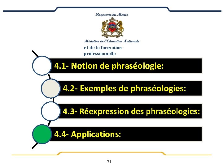 e t de la formation professionnelle 4. 1 - Notion de phraséologie: 4. 2