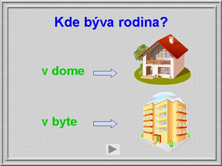 Kde býva rodina? v dome v byte 